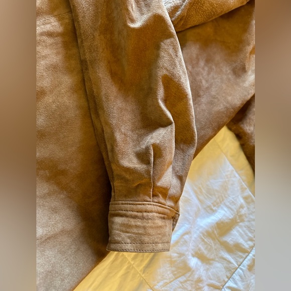 Vintage 80s Melanzona Suede Jacket - Size M - Tan/Brown -  Pockets - Lined - Picture 4 of 16